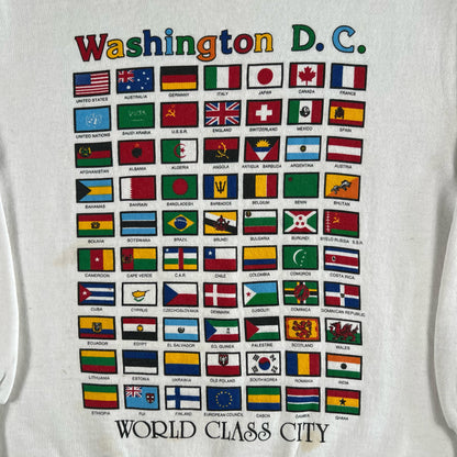 90s Washington D.C. World Flag Sweatshirt- M