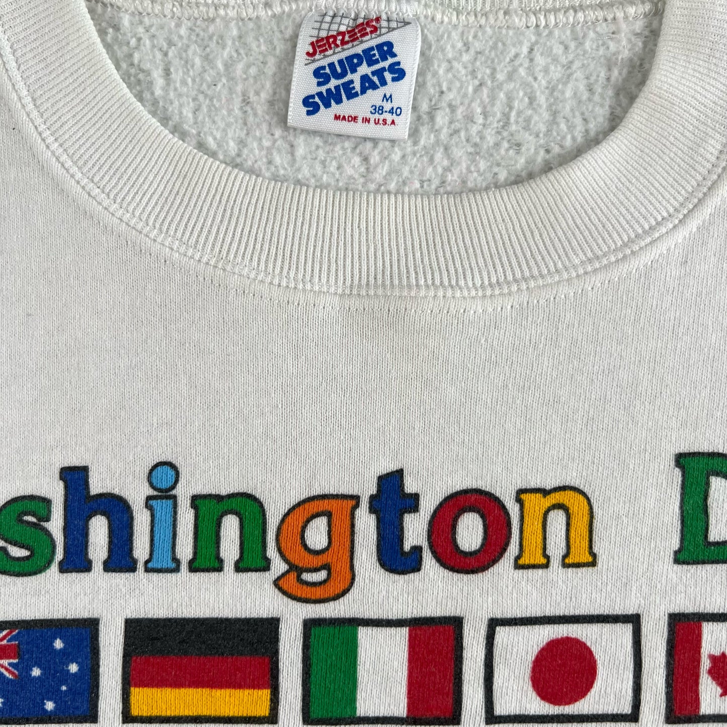 90s Washington D.C. World Flag Sweatshirt- M