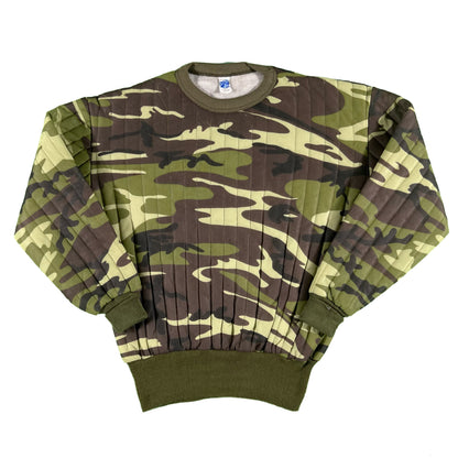 70s Quilted Camo Sweatshirt- M