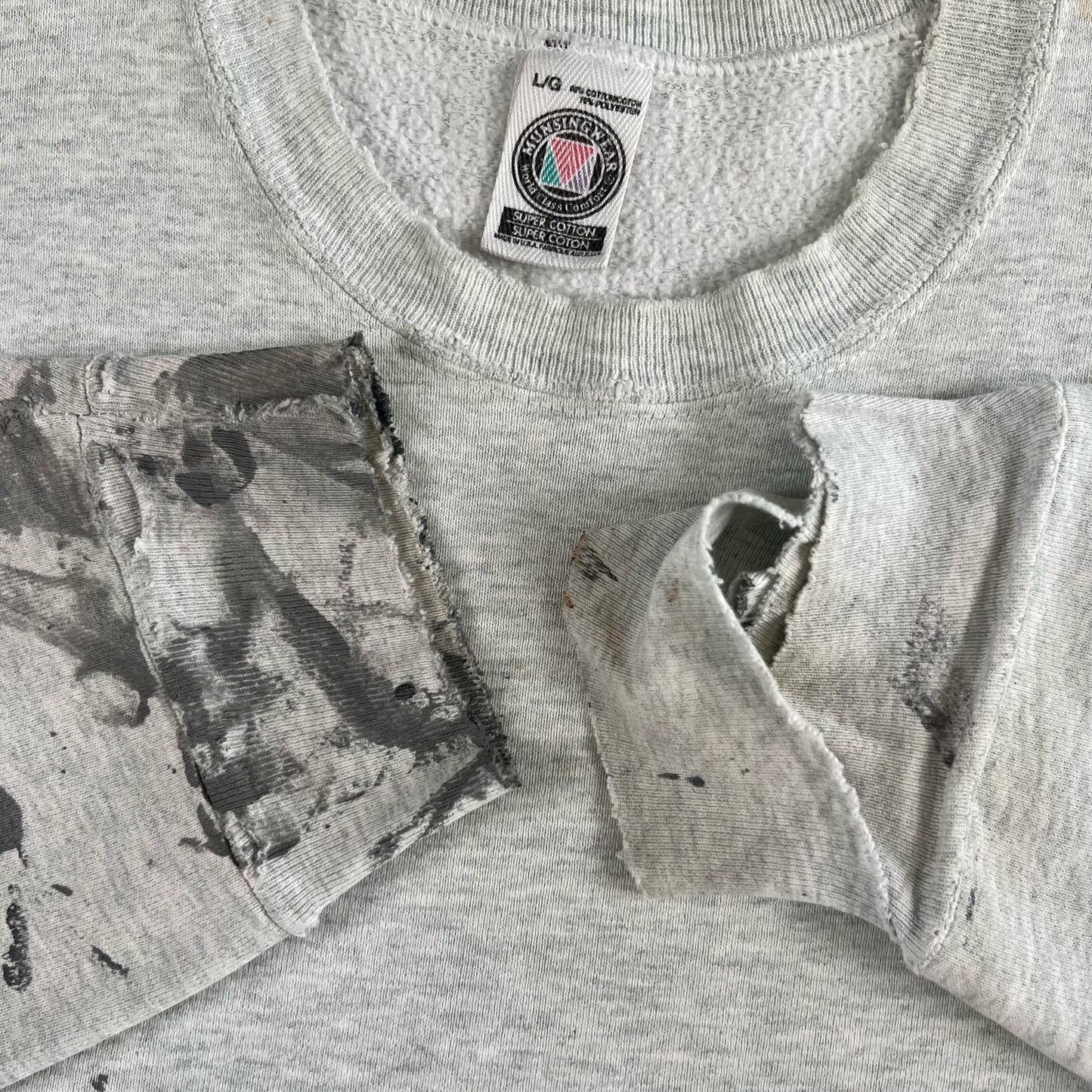 90s Grey Painter's Sweatshirt- L