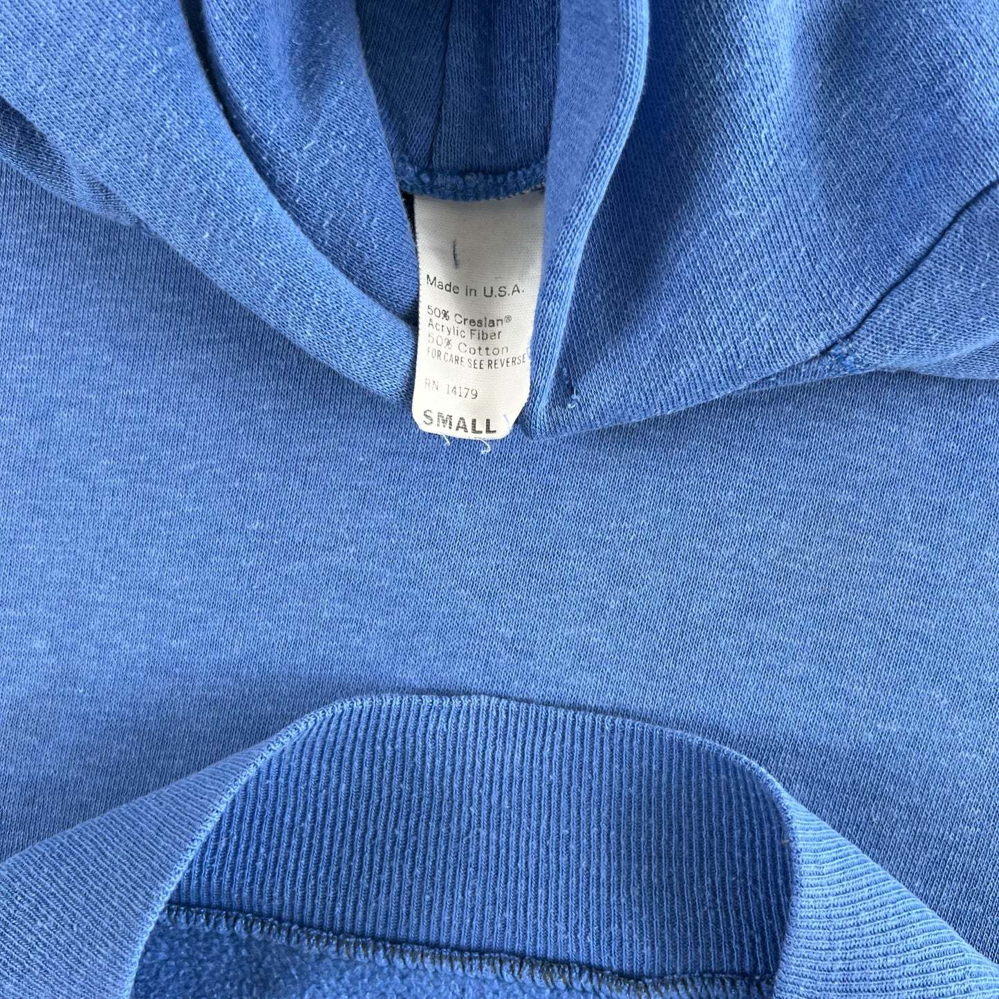 70s Chopped Blue Hoodie- S