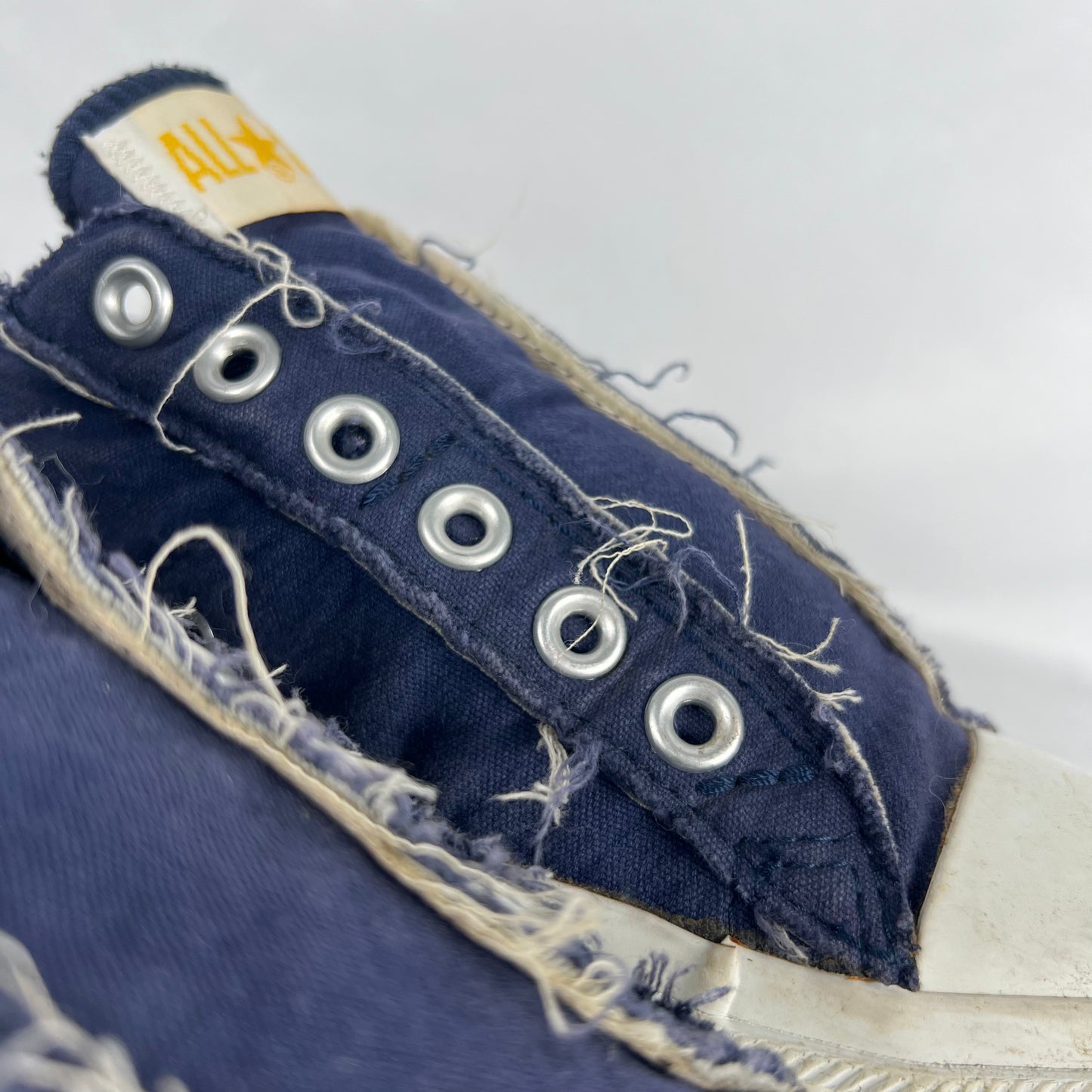 Faded Navy Blue Slip On Converse- M's 5, W's 6.5