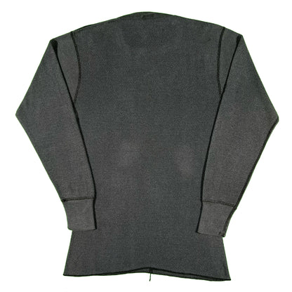 90s Sun Faded Black Waffle Knit Thermal- L