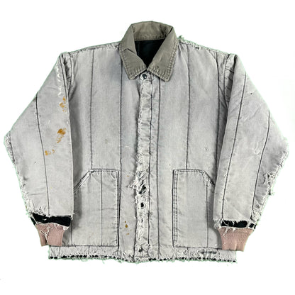 90s Wall's Sun Faded & Thrashed Canvas Work Jacket- L