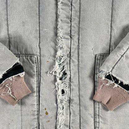 90s Wall's Sun Faded & Thrashed Canvas Work Jacket- L