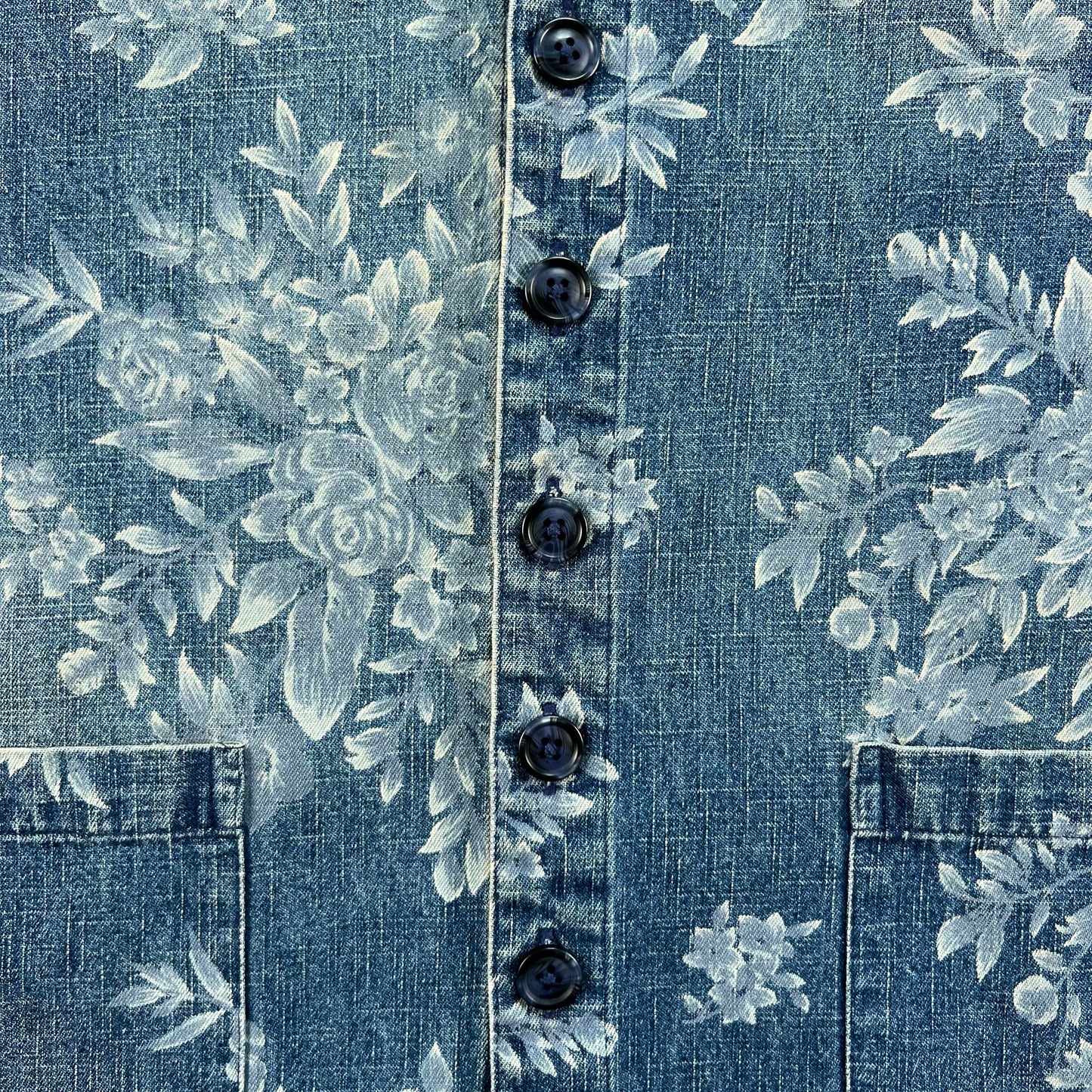 00s Floral Denim Jacket- M