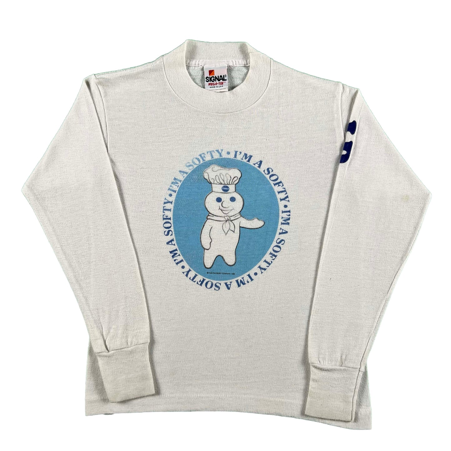 80s Pillsbury 'l'm A Softy' Long Sleeve Baby Tee
