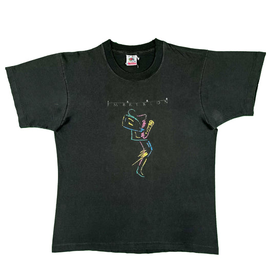 80s Sun Faded Black Jazz Radio Tee- M