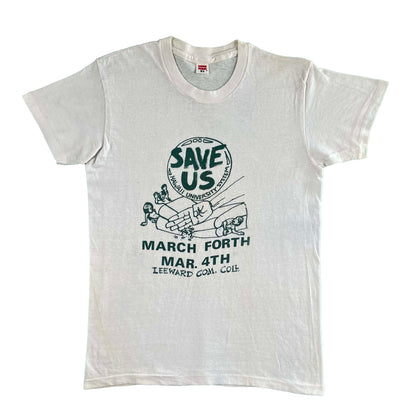 70s Hawaii U Save Us Protest Tee- S