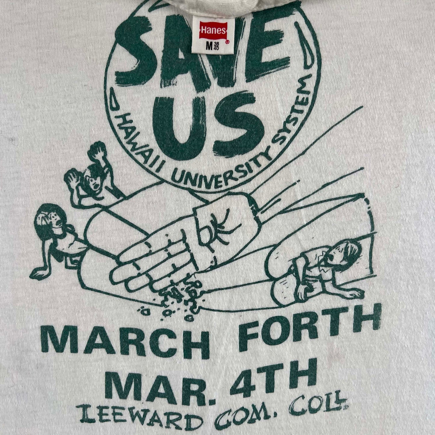 70s Hawaii U Save Us Protest Tee- S