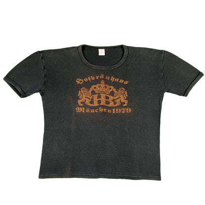 70s Boxy Faded Black Germany Tee- S