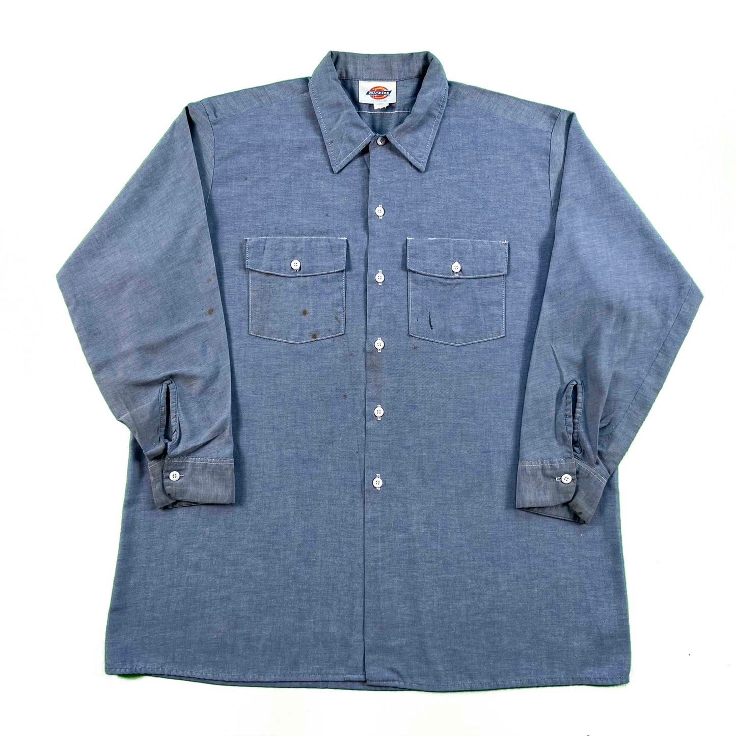 80s Dickies Straight Hem Chambray Shirt- XL