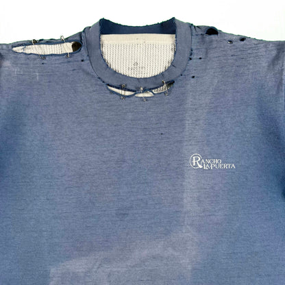 80s Thrashed Safety Pin Spa Tee & Waffle Knit Thermal- XL