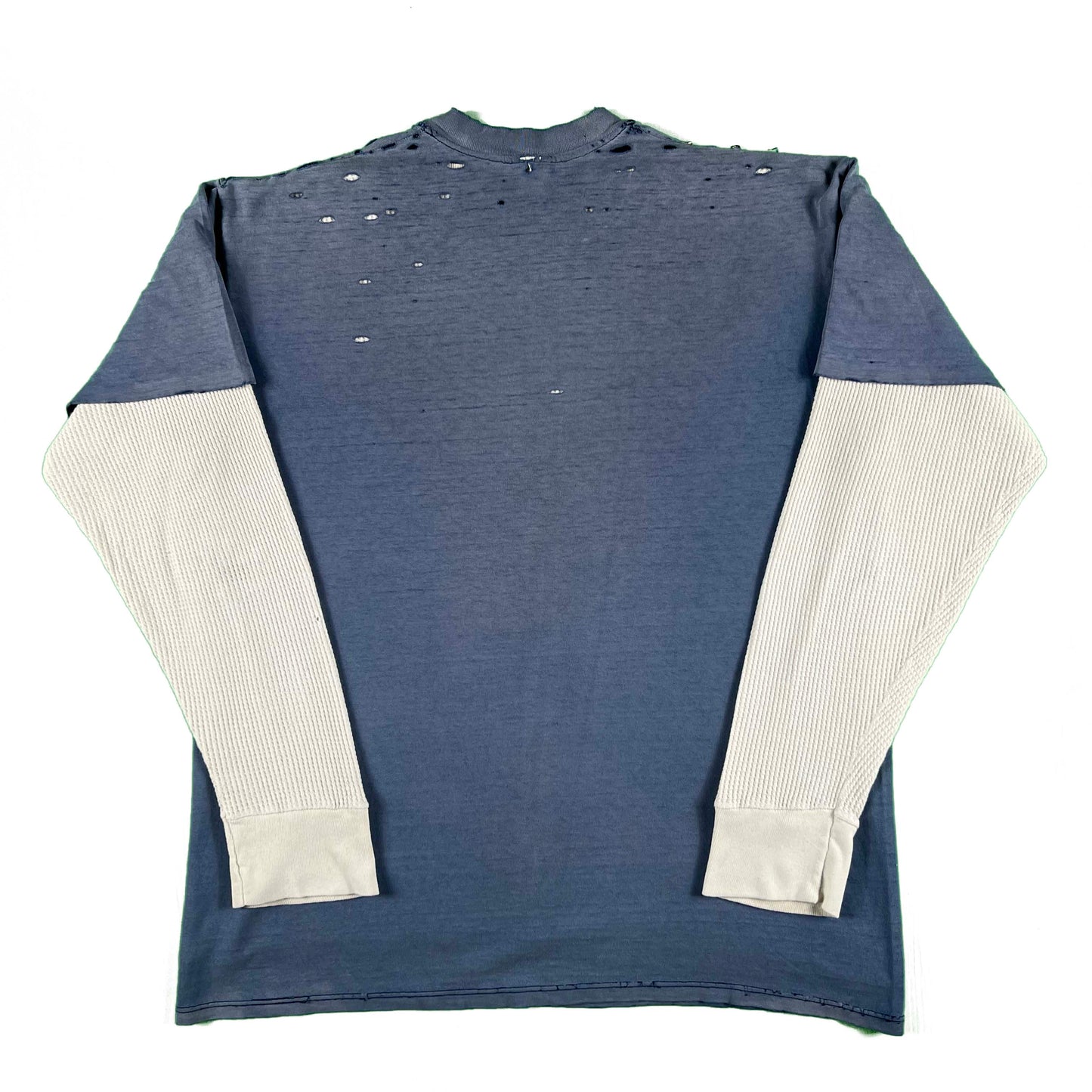 80s Thrashed Safety Pin Spa Tee & Waffle Knit Thermal- XL