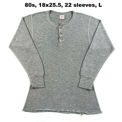 Vintage Grey Waffle Knit Thermals- SELECT SHIRT