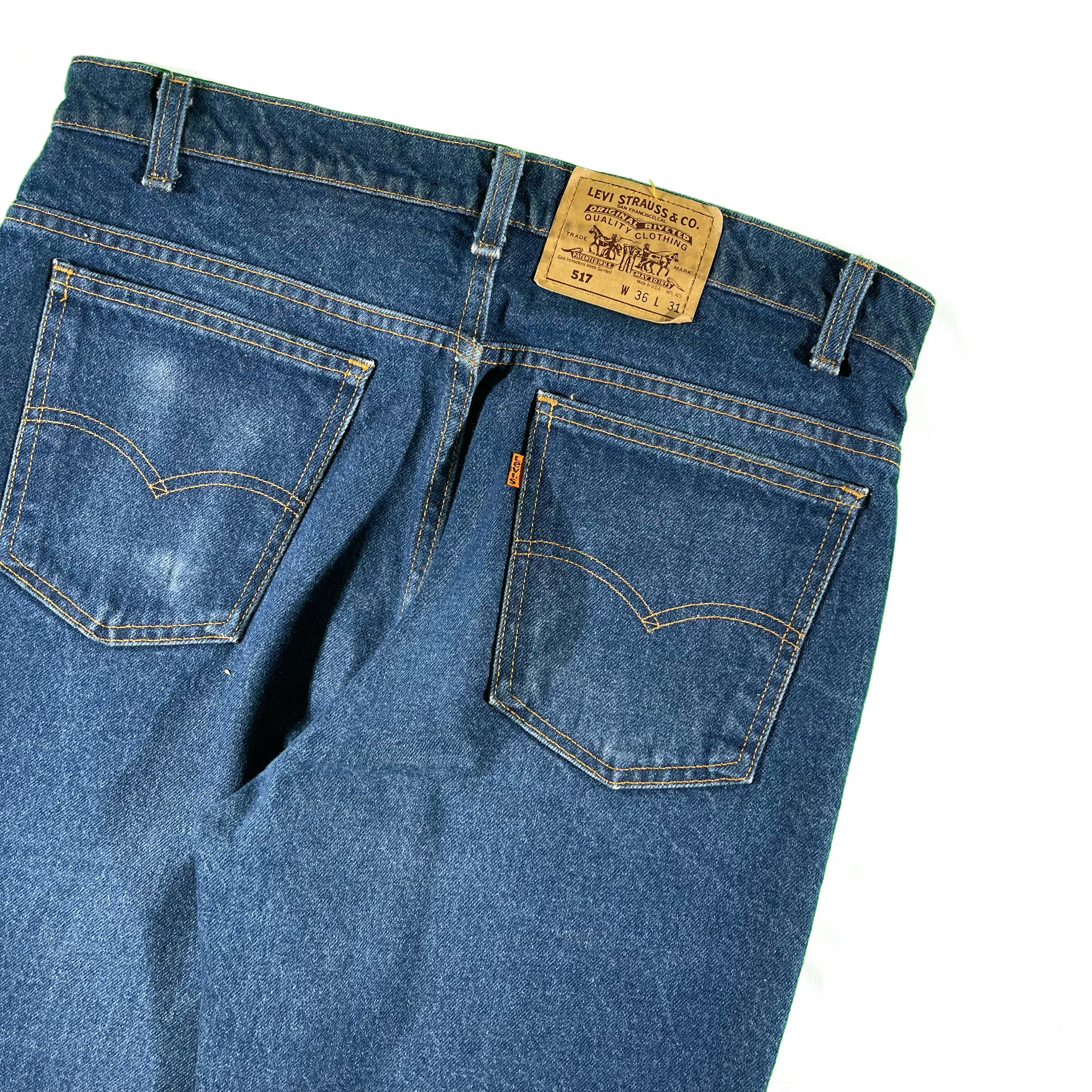 80s Dark Wash Orange Tab Levi's 517s- 36x32