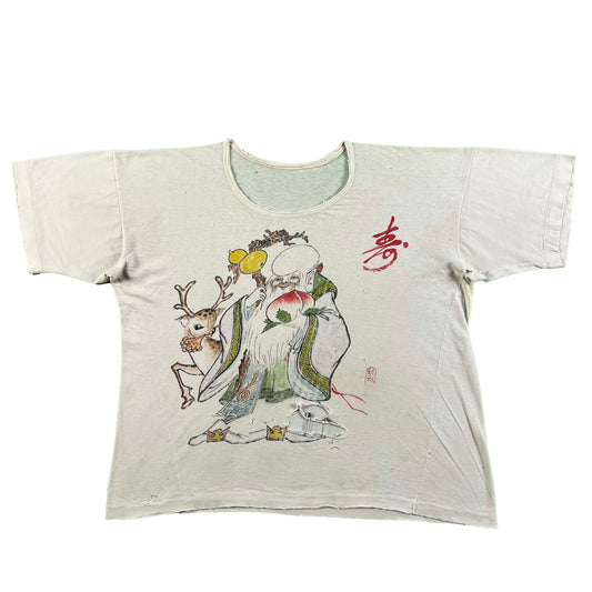 70s Thrashed Happy Buddha & Deer Tee- M