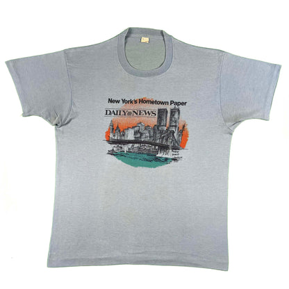 80s NYC Daily News Newspaper Tee- L