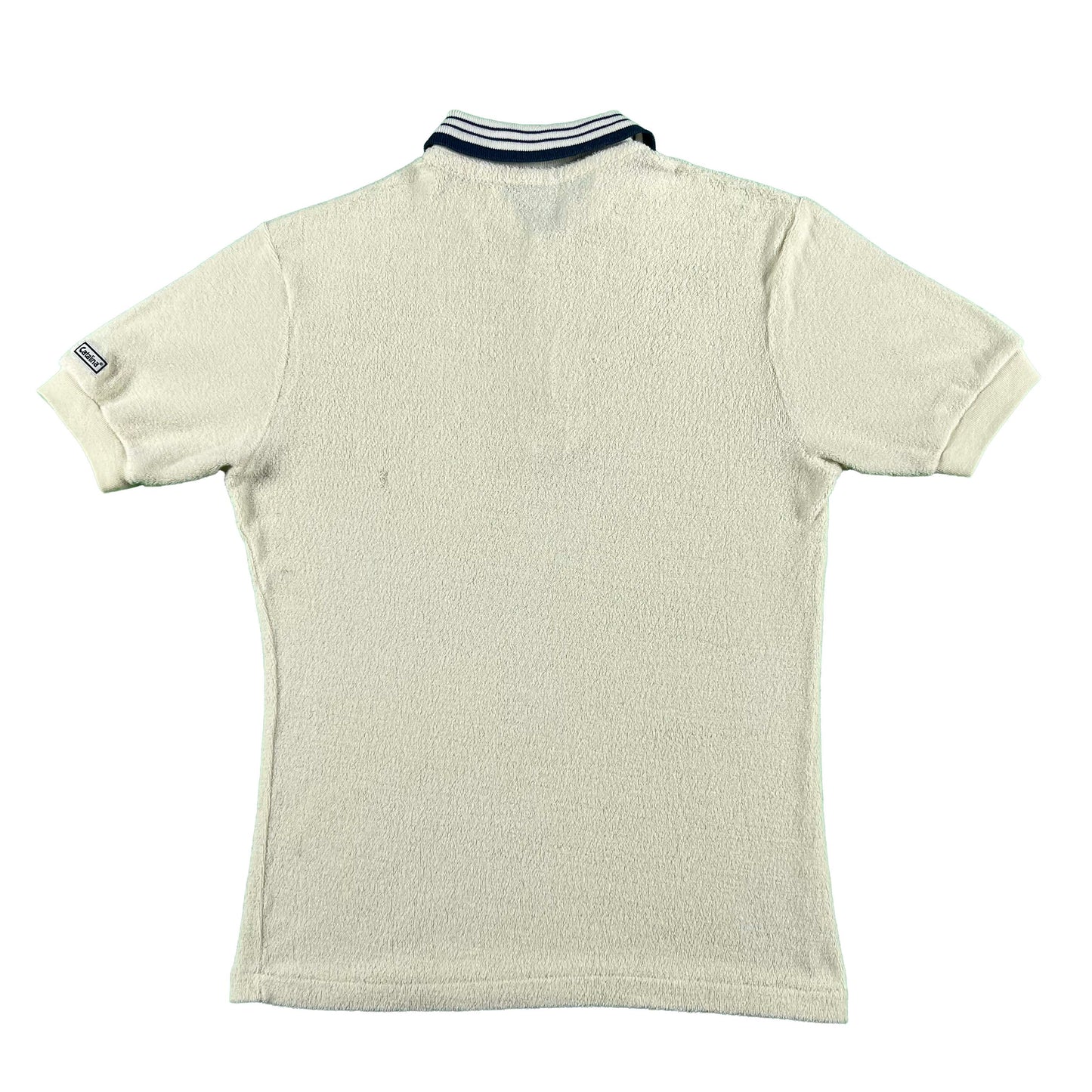 70s White 'Catalina' Terry Cloth Polo Shirt- S
