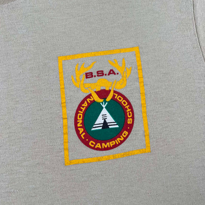 80s Tan BSA National Camping School Tee- L