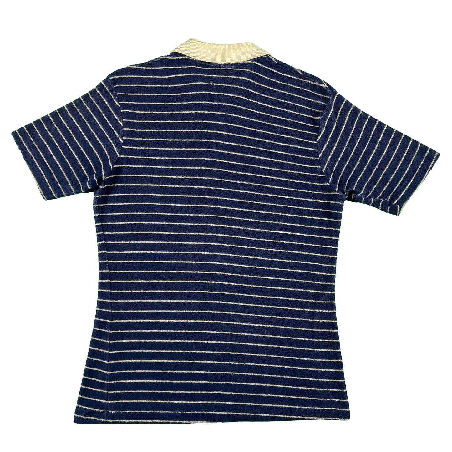 70s Striped 'BLADES' Terry Cloth Polo Shirt- M