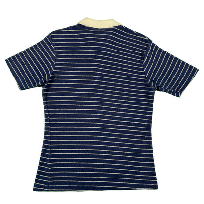 70s Striped 'BLADES' Terry Cloth Polo Shirt- M