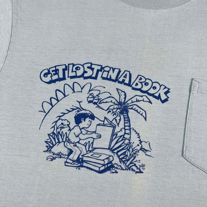 70s Get Lost in a Book Water Print Tee- L
