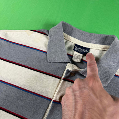 70s Wrangler Striped Pocket Polo Shirt- L