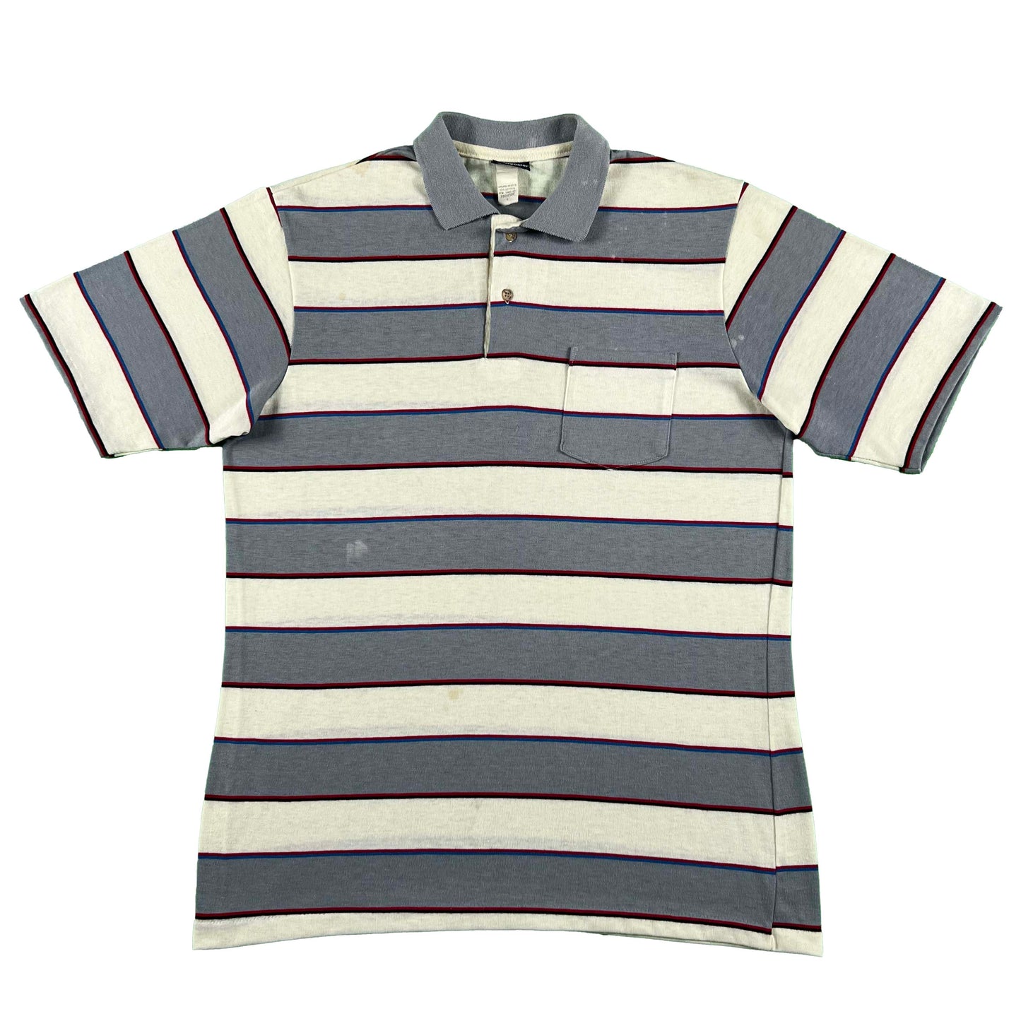 70s Wrangler Striped Pocket Polo Shirt- L