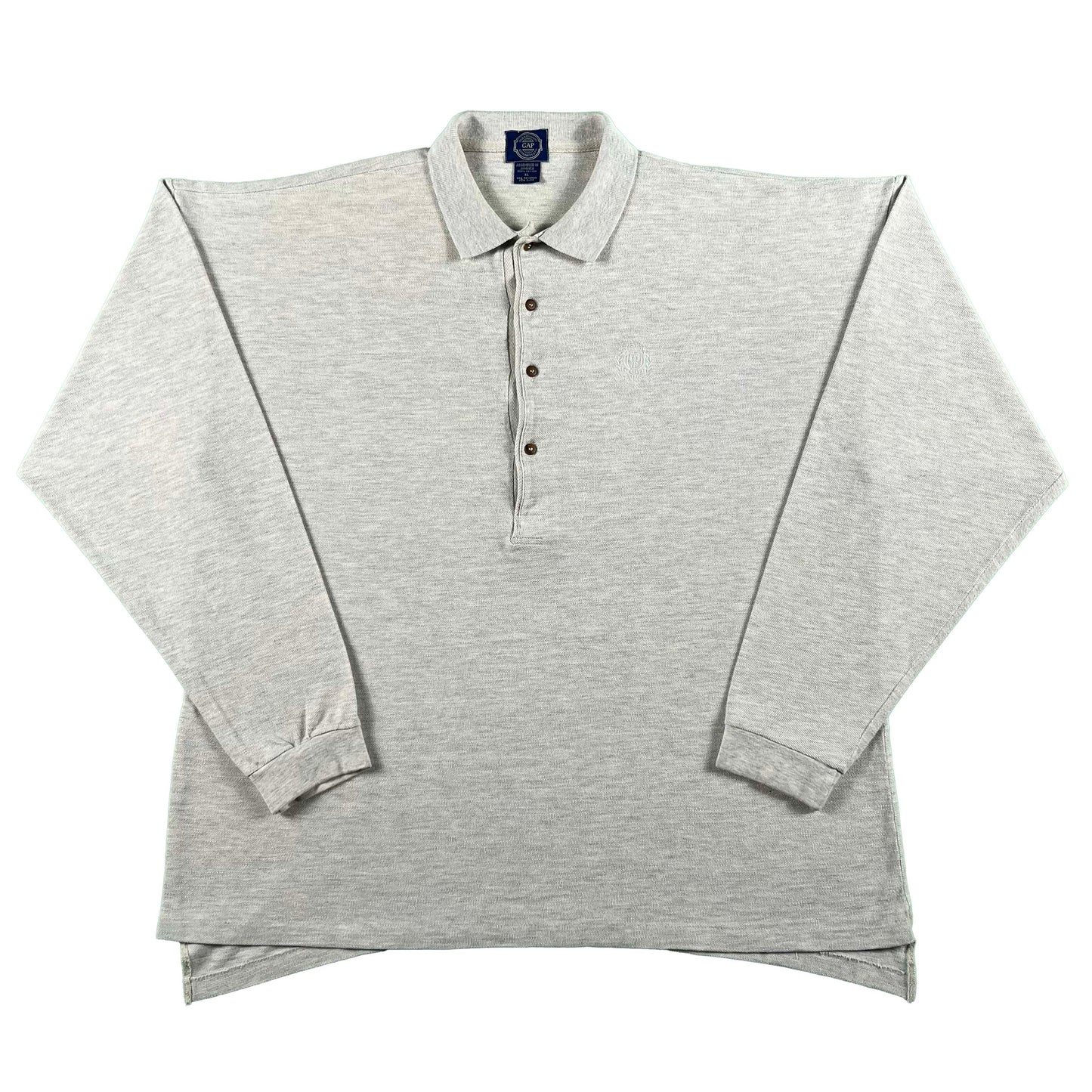 90s Gap Long Sleeve Crest Polo Shirt- XL