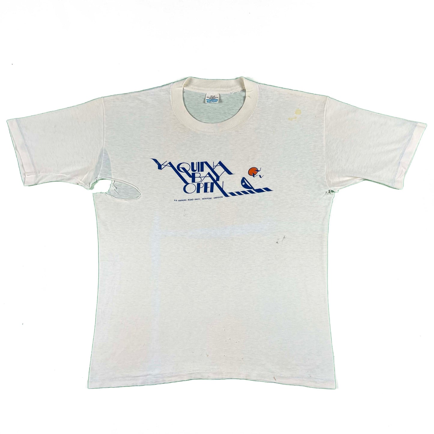 80s Tattered Yaquina Bay Open Tee- L