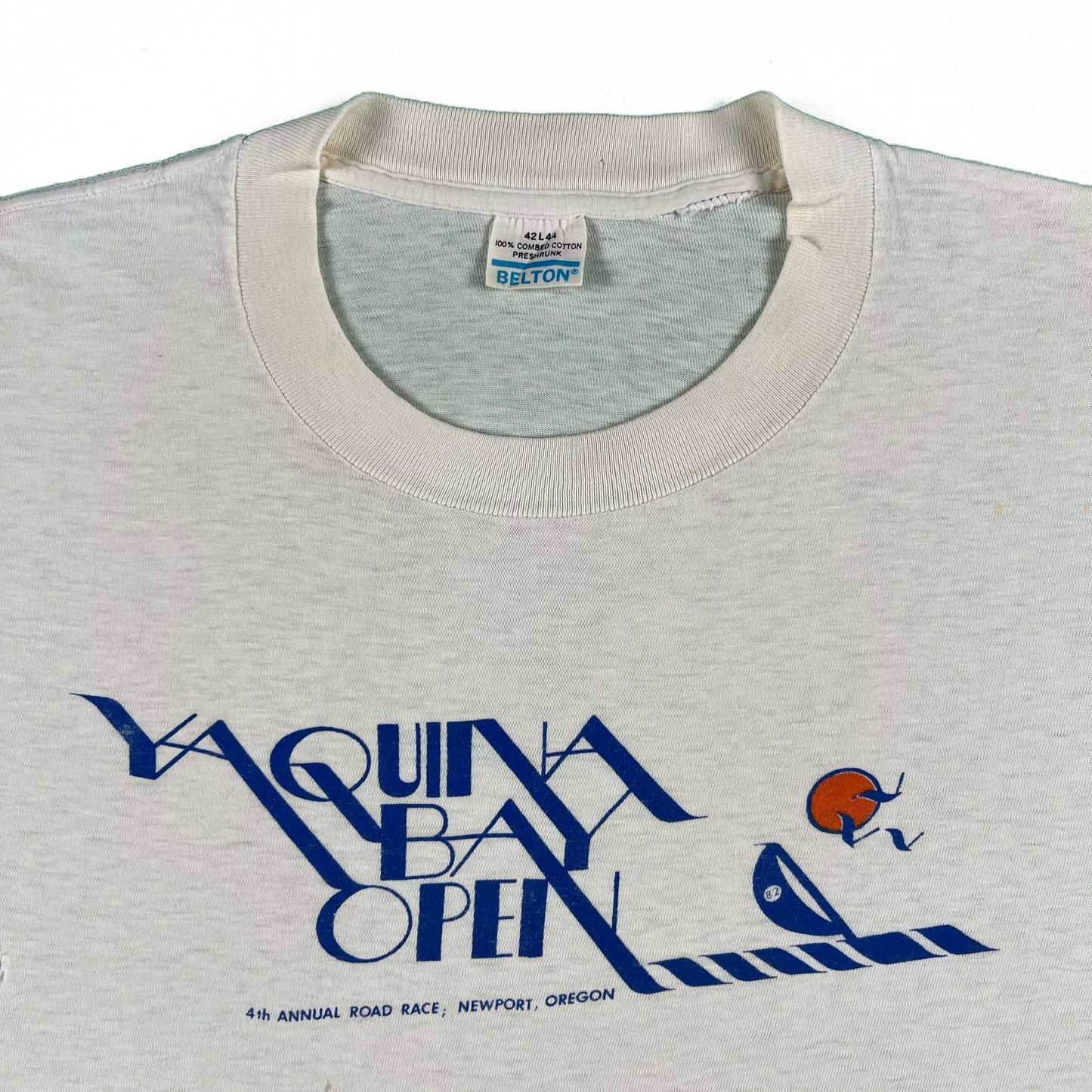 80s Tattered Yaquina Bay Open Tee- L