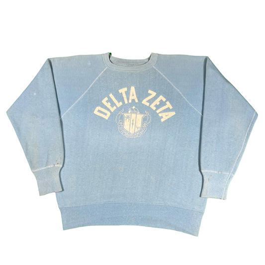 60s Delta Zeta Sorority Sweatshirt- L