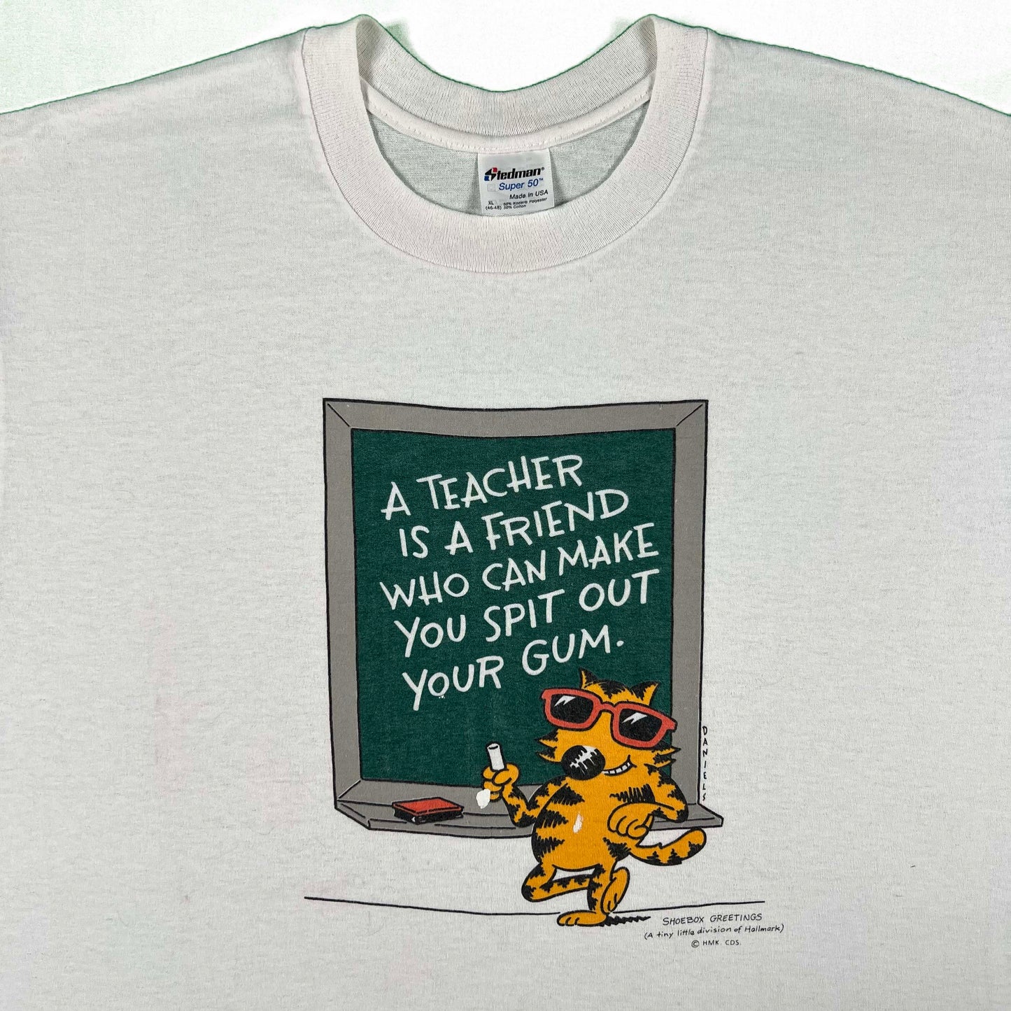 80s A Teacher Makes You Spit Your Gum Tee- L