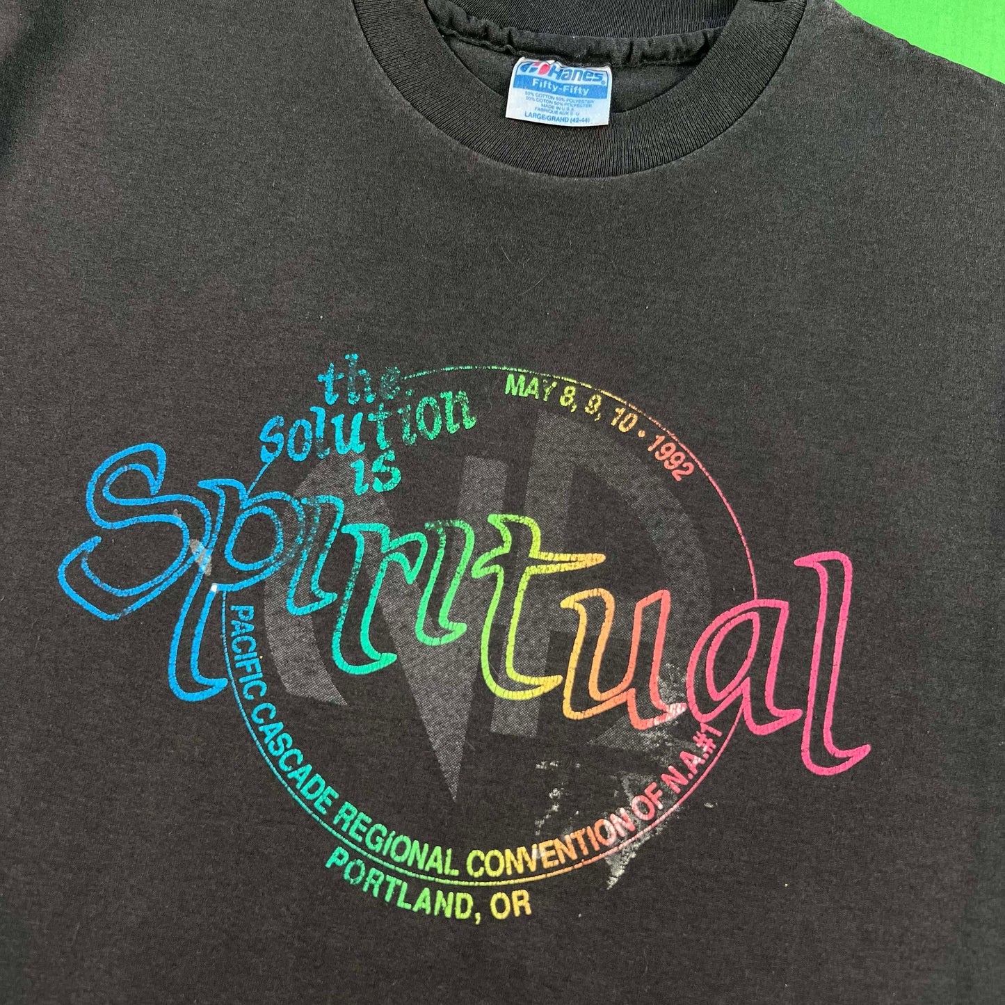 90s 'The Solution is Spiritual' N.A. Tee- L