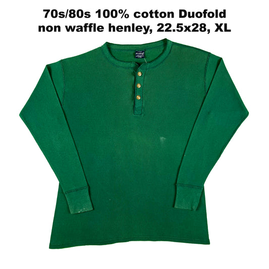 Vintage Forest Green Waffle Knit Thermals- SELECT SHIRT