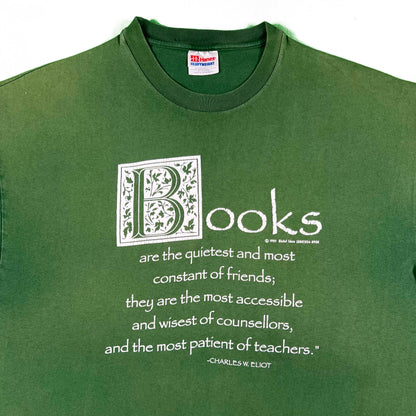 90s Sun Faded Green Books Tee- XL
