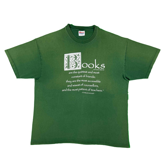 90s Sun Faded Green Books Tee- XL