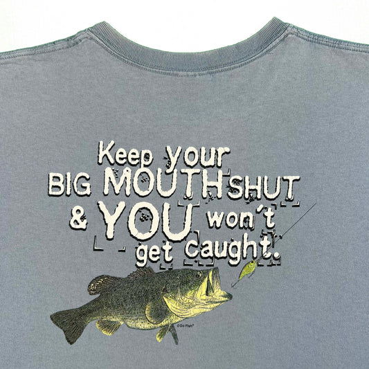 Largemouth Bass 'Keep your Big Mouth Shut...' Tee- XL