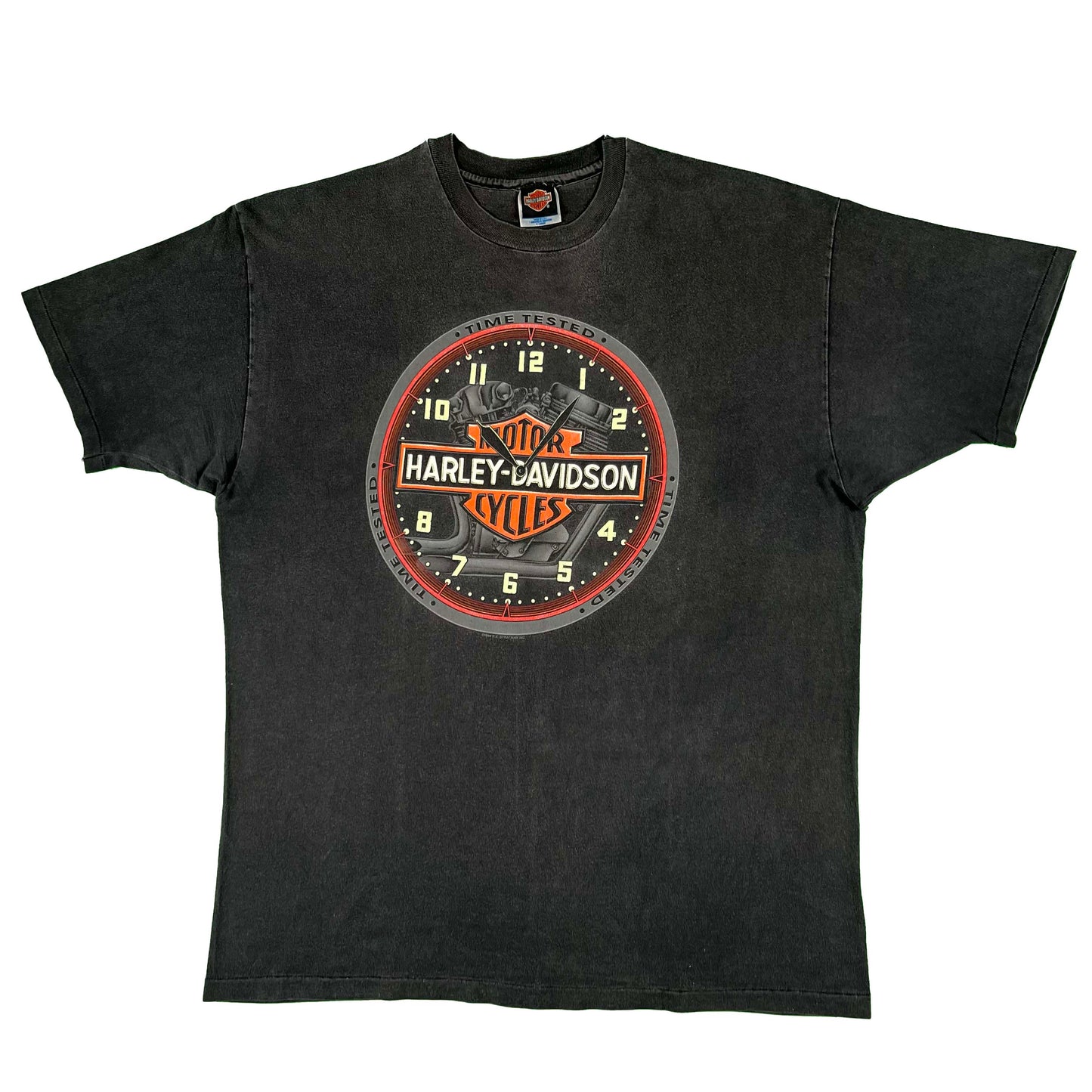 90s Roanoke VA Harley Davidson Clock Tee- XL