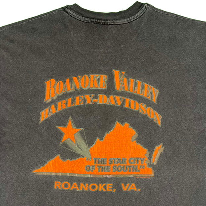 90s Roanoke VA Harley Davidson Clock Tee- XL