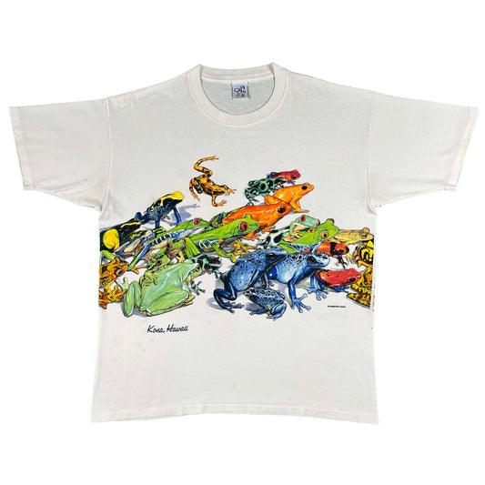 90s Wrap Around Print Tree Frogs Tee- XL