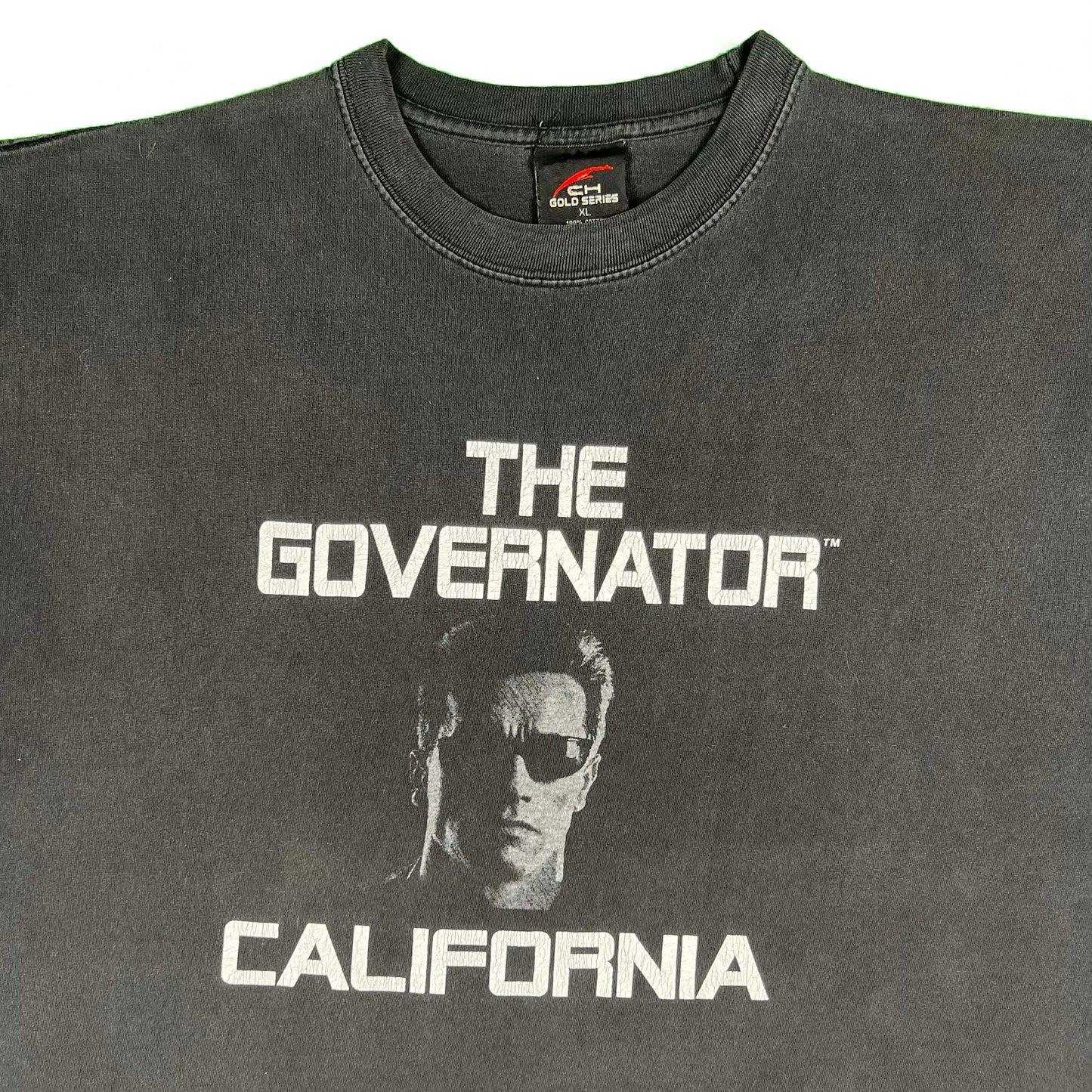 00s Faded Black 'The Governator California' Tee- XL