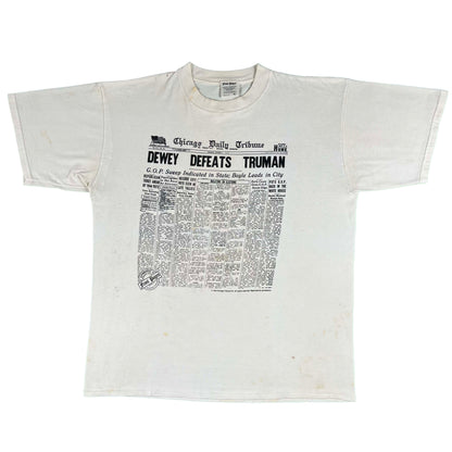 90s Dewey Defeats Truman Newspaper Tee- XL