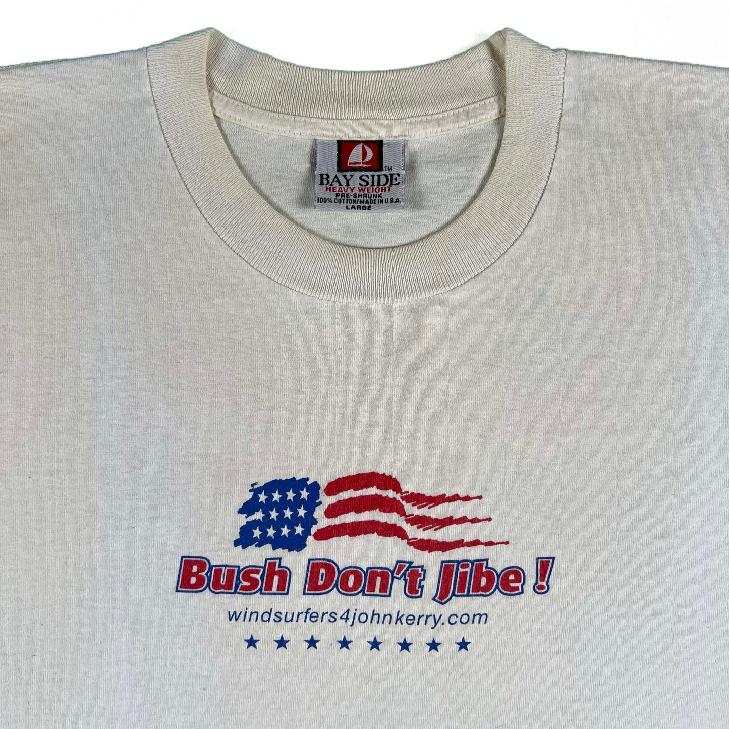 00s 'Bush Don't Jibe' Wind Surfers for John Kerry Tee- L