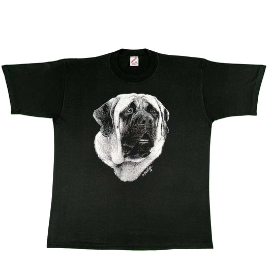 90s Faded Black Mastif Dog Tee- XL