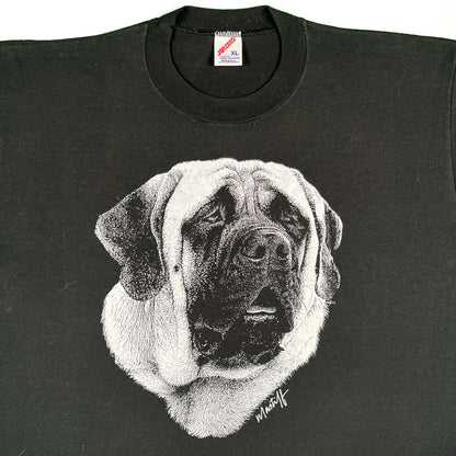 90s Faded Black Mastif Dog Tee- XL