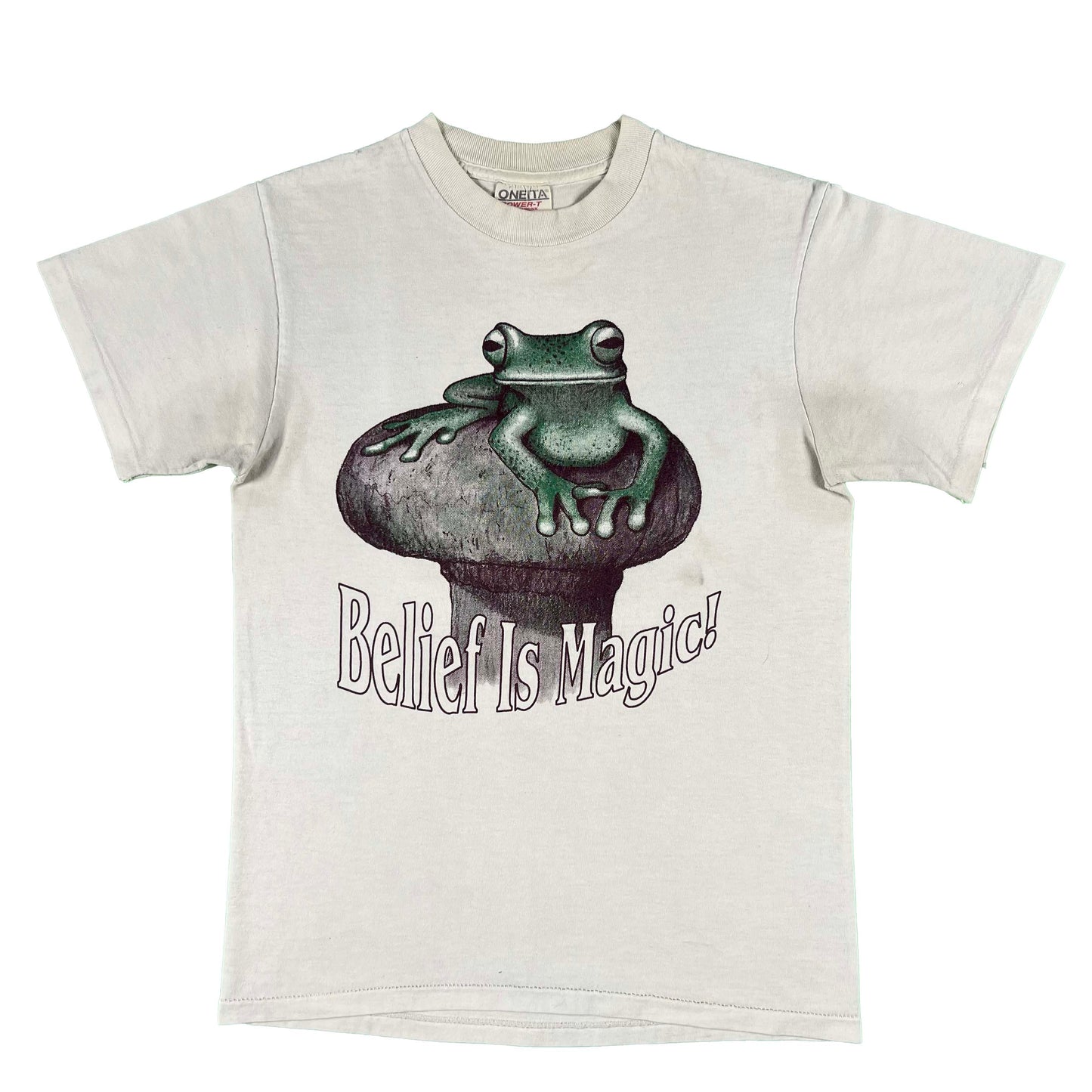 90s 'Belief is Magic!' Frog Tee- S