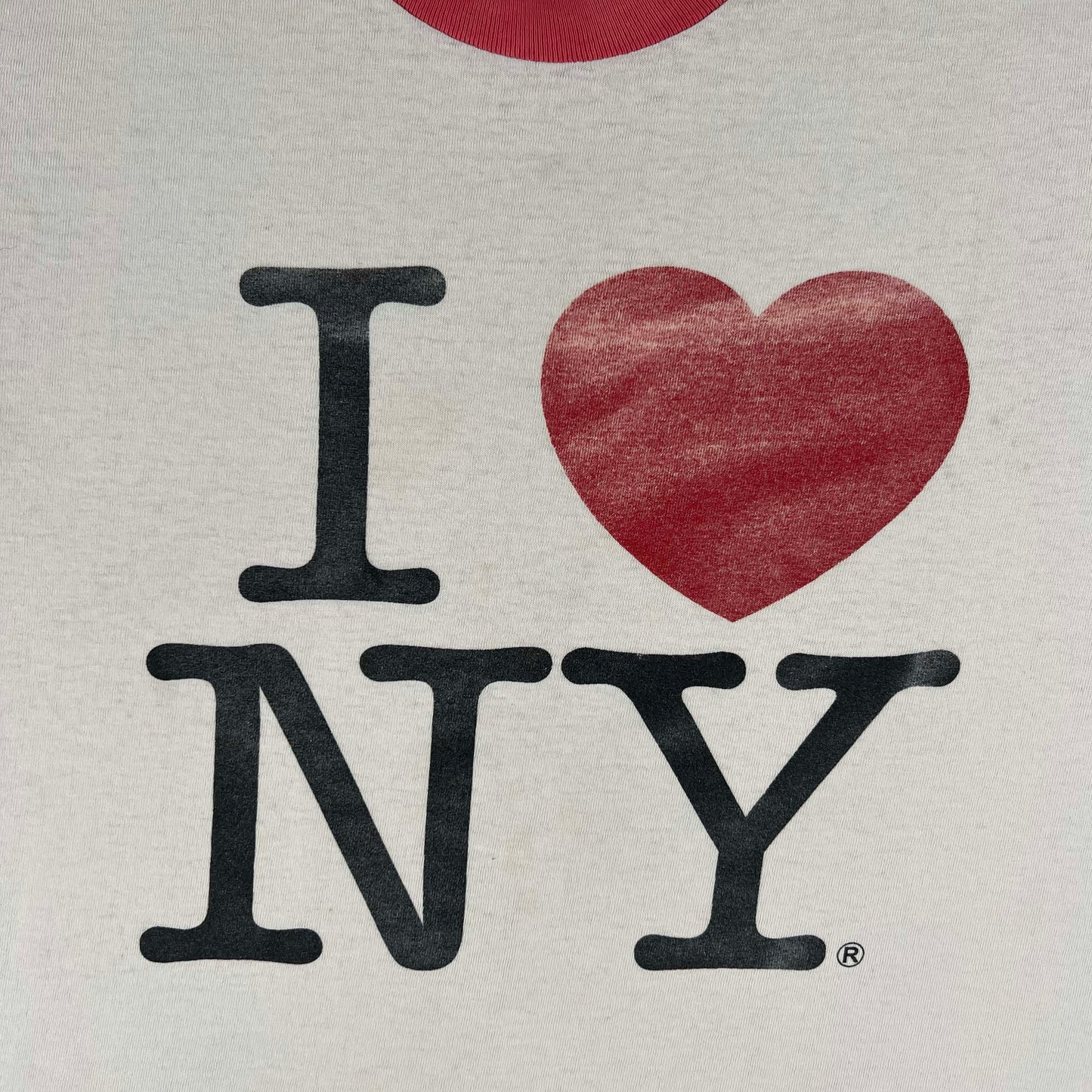 00s I Heart NY Faded Ringer Tee- M