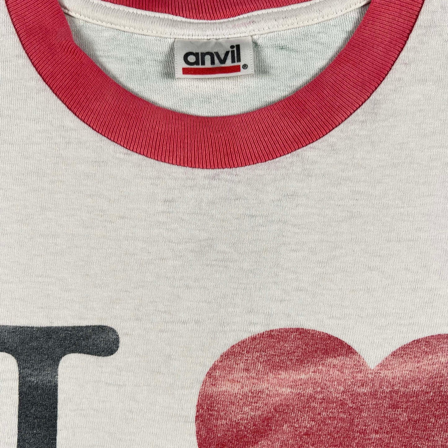 00s I Heart NY Faded Ringer Tee- M